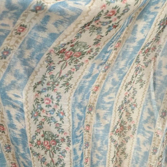 Lauren Ralph Lauren Floral Stripe Wrap Romantic Vintage Inspired Linen Blend NWT - Picture 14 of 14